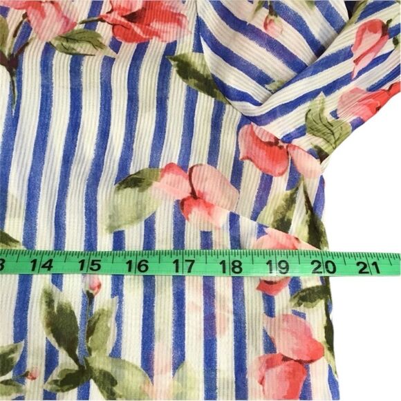 TALBOTS‎ COTTAGECORE FLORAL LONG SLEEVE SEMI SHEER BUTTON UP SHIRT PETITE MEDIUM - Picture 3 of 11